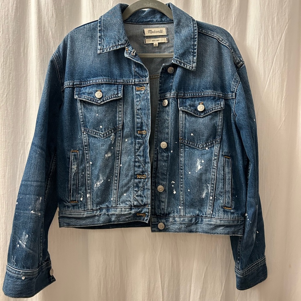 The Boxy-Crop Jean Jacket: Paint Spattered Edition